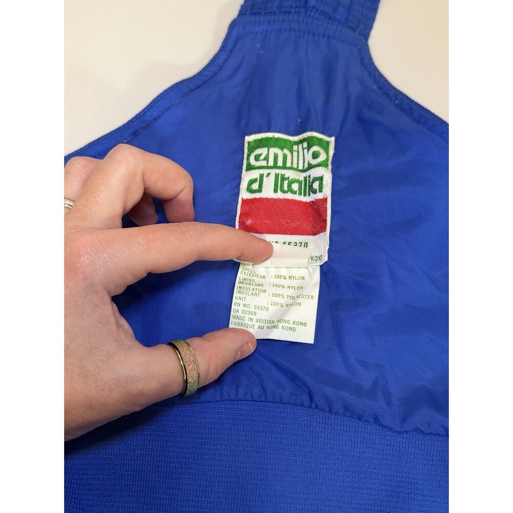 Vintage Emile d’Italia Sunvalley Blue Ski Bib Snow Pants USA L Made in Hong Kong - Picture 7 of 16